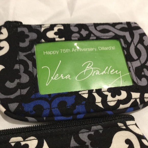 ONE Vera Bradley Canterberry Colbolt Coing Purse/ID Purse with Lobster Clasp NWT - Picture 1 of 6